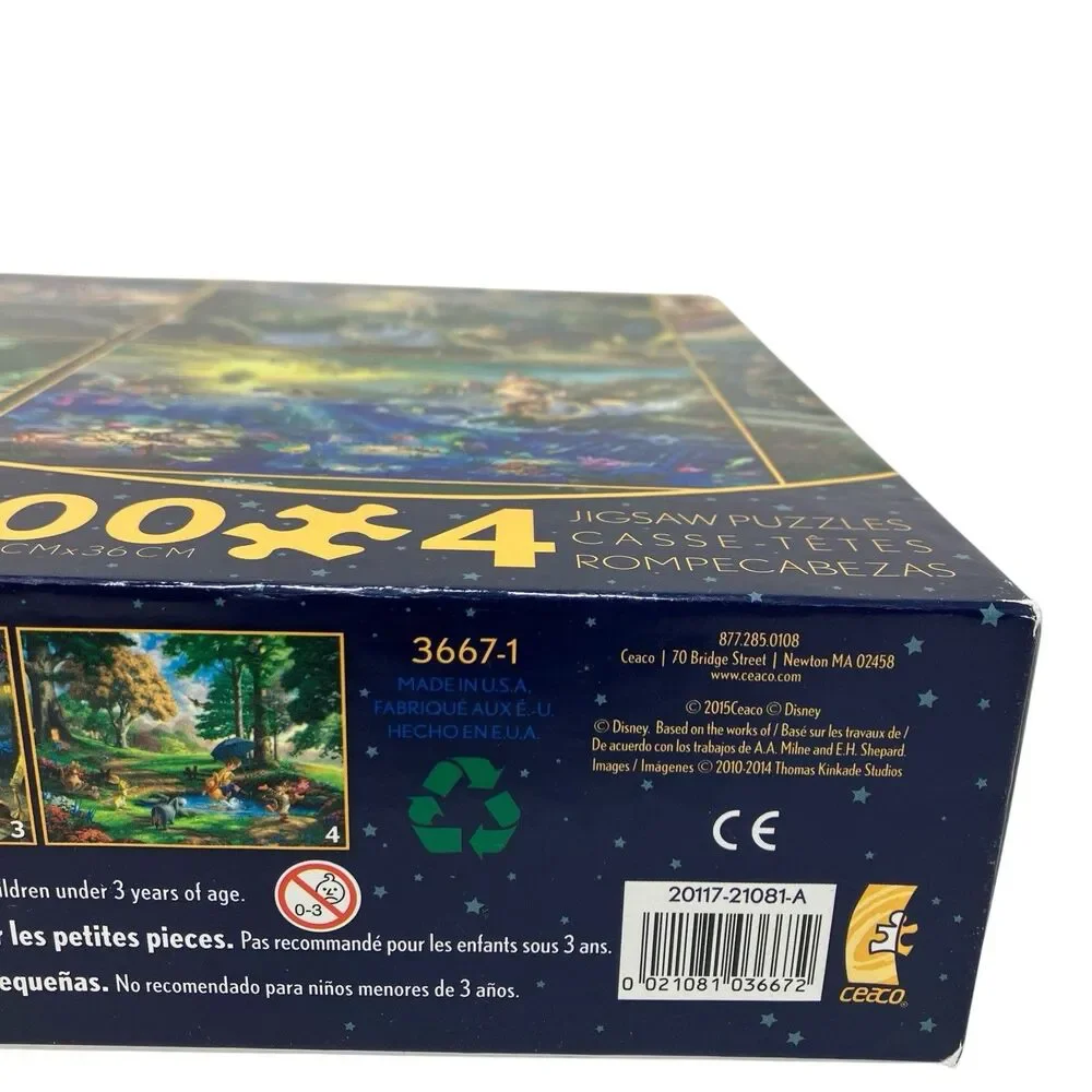Ceaco Disney 4x500 Piece Puzzle Set Thomas Kinkade Aladdin‎ Little Mermaid Belle
